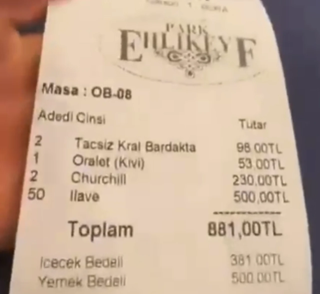 500 TL masa ücreti alan işletmeye ceza!