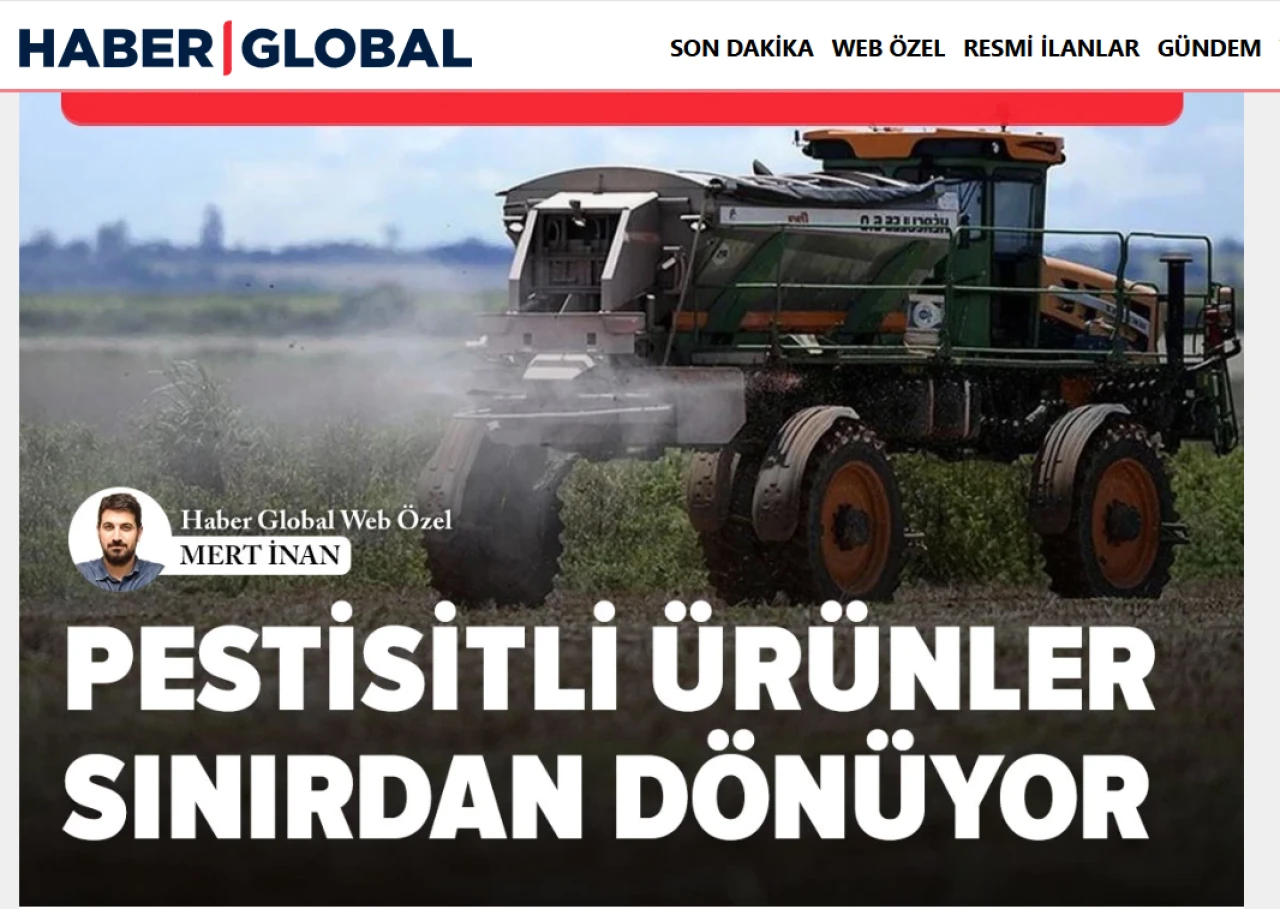 Pestisit tehdidi haberimiz Haber Global'in manşetinde