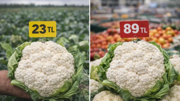 Karnabahar tarlada 23 lira markette 89 lira; Fark yüzde 275