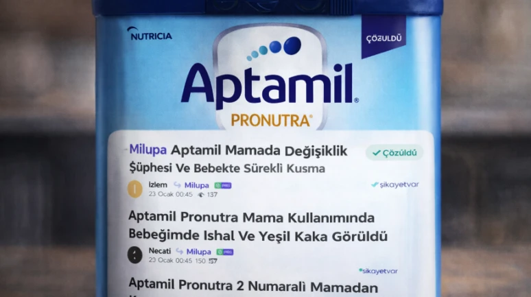 Aptamil mamayla ilgili kusma şikayetleri artmıştı