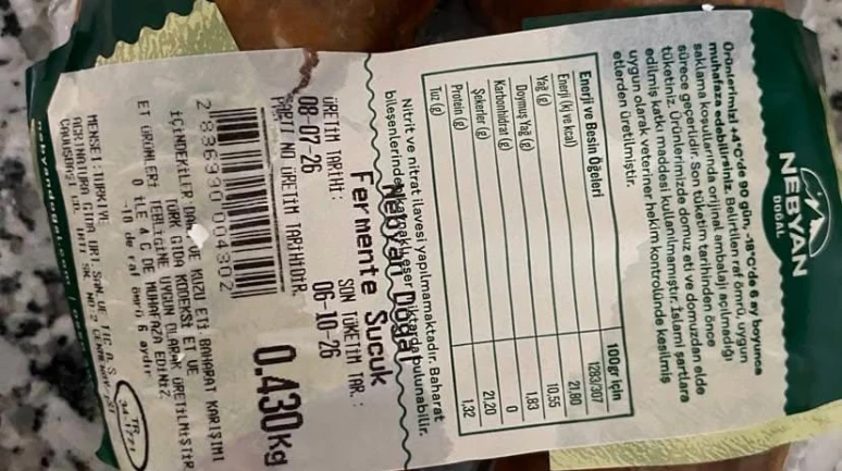 CİMER'e eksik gramajlı sucuk şikayeti