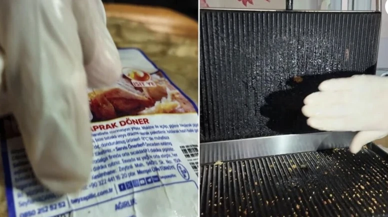 Okul kantininde şoke eden görüntü! Son tüketim tarihi 1 yıl önce dolmuş tavuk döner bulundu